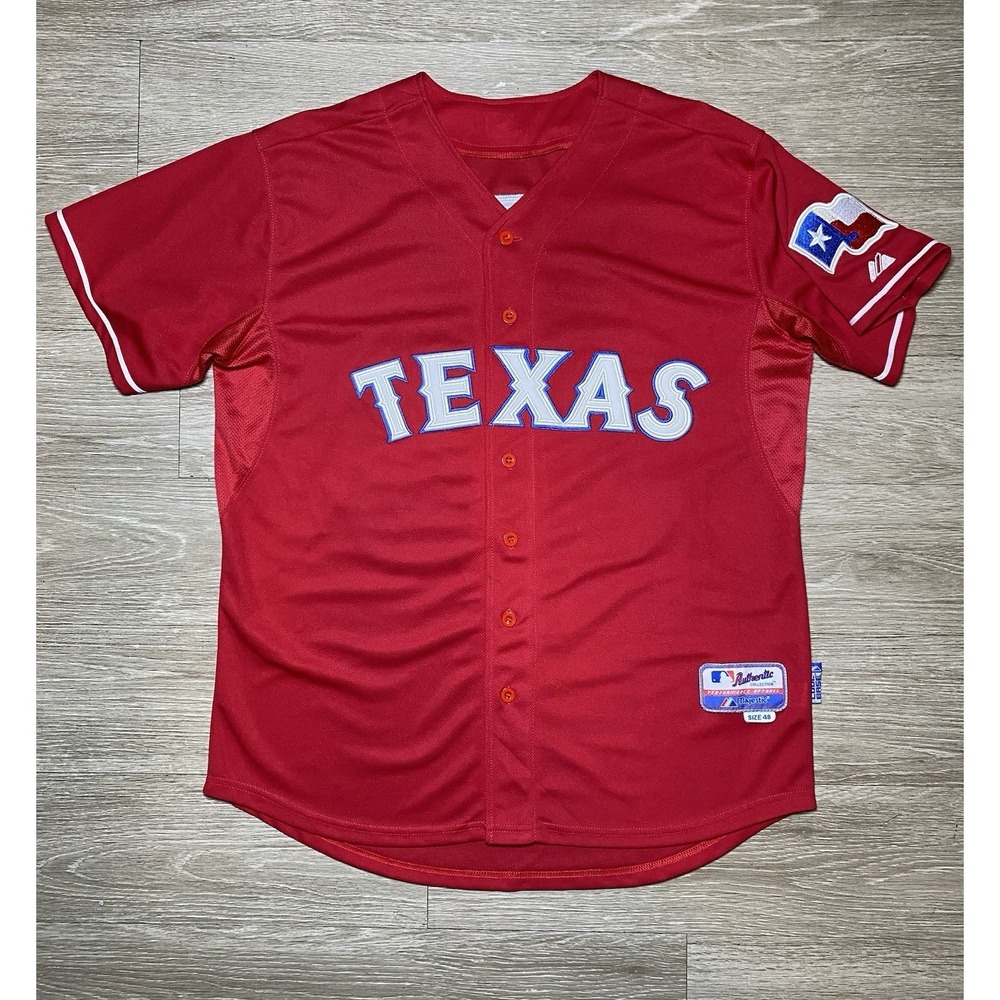 Authentic Majestic Cliff Lee #33 Texas Rangers MLB Stitched Jersey Men 48 MEDIUM